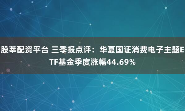 股莘配资平台 三季报点评：华夏国证消费电子主题ETF基金季度涨幅44.69%